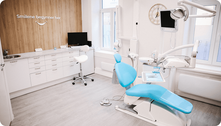 Behandlingsrom for akutt tannbehandling hos Sanner Tannklinikk i Oslo